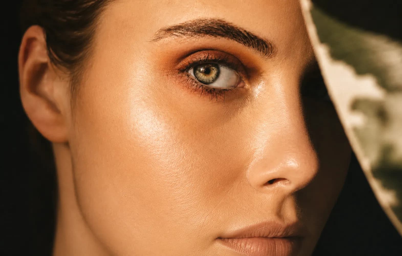 Close-up portrait of a woman in soft natural light