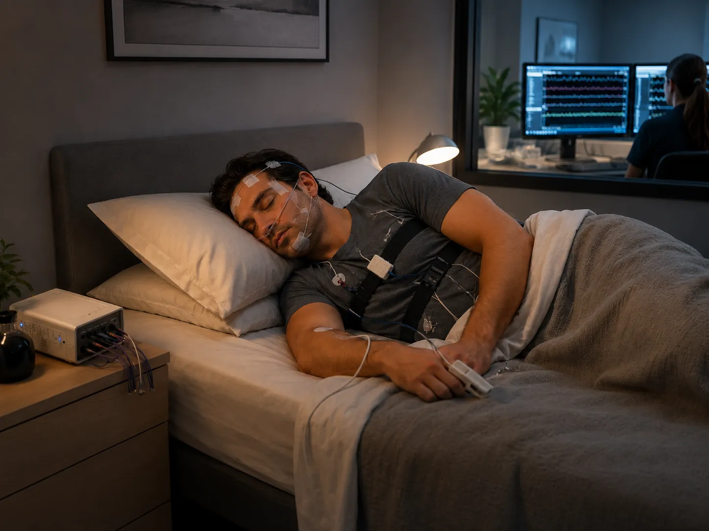 A person asleep in soft morning light